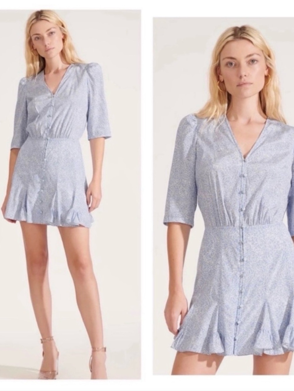 Veronica Beard Arusha Flounce Mini Dress Blue Floral Silk size 0 NWOT